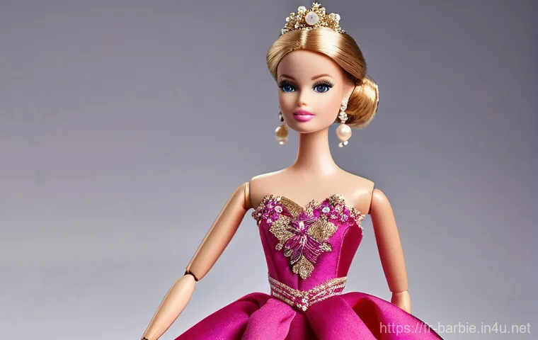 바비 패션 디자이너 시리즈 - A Barbie doll in an exquisite, miniature haute couture ball gown, inspired by Oscar de la Renta's cl...